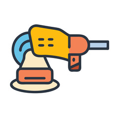 Cartoon Electric Sander With Dust Bag Attachment Vector Illustration