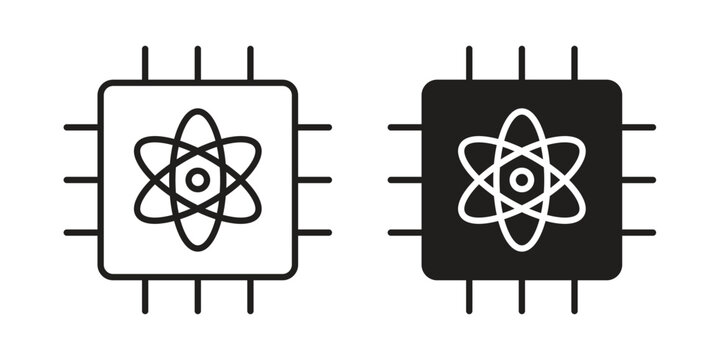 Quantum computing icon. Vector linear icons. simple flat icons