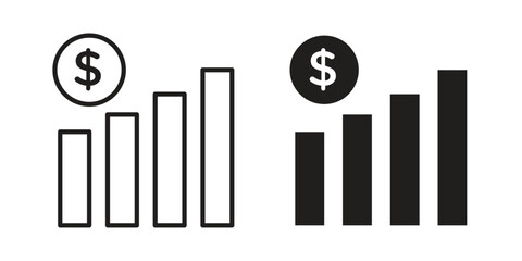 Revenue icon. Vector linear icons. simple flat icons