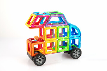 Completed Magnetic Camper Van Toy for Learning and Fun