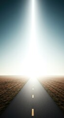 Path leading towards a bright, distant horizon, symbolizing a long-term goal, a future aspiration, and the ultimate achievement ,desired state ,journey ,progress