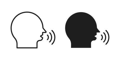 Voice control icon. Vector linear icons. simple flat icons