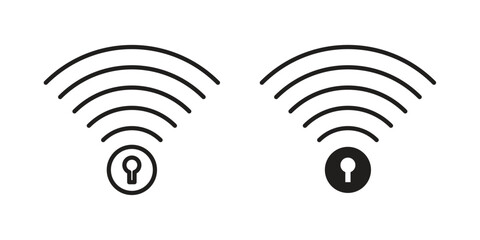 Wifi security icon. Vector linear icons. simple flat icons