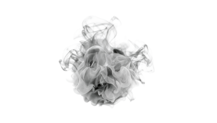Captivating plume of dark, volumetric smoke expanding dynamically, an isolated abstract element perfect for visual effects and graphic design overlays