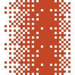 Brown and White Pixelated Pattern Abstract Design with Gradient Effect and Sparse Squares in Center