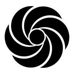 Abstract Black Swirl on Vibrant white Background