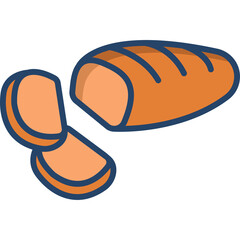 Brown Loaf of Bread Sliced Two Pieces On Transparent Background Studio Shot