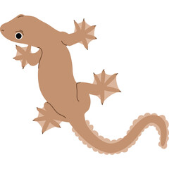 Brown Gecko Lizard With Transparent Background Illustration Isolated On White