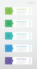 Infographic 5 options design elements for your business data. Vector Illustration.