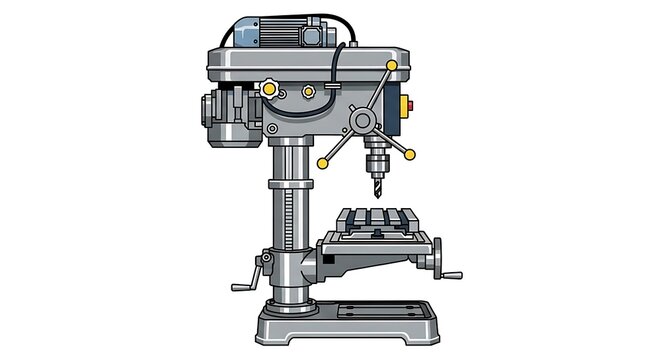 Industrial Drill Press Machine for Precision Metalworking and Woodworking.