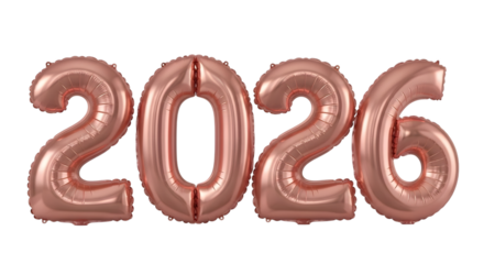 Rose gold 2026 balloon number