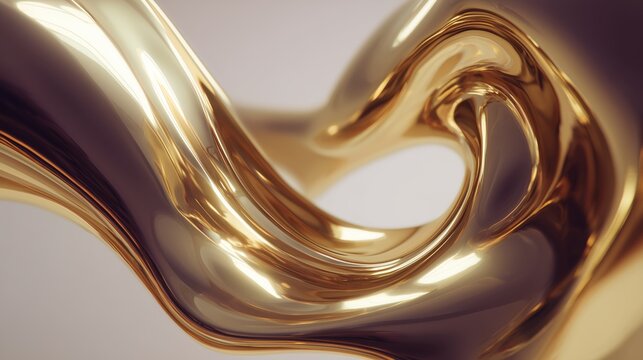 abstract metallic fluid shape with glossy texture and soft cinematic lighting - Powered by Adobe