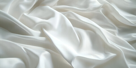 Obraz premium Smooth White Silk Fabric with Soft Folds and Elegant Texture