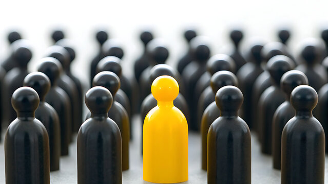 Stand out with unique talent, one exceptional leader among the crowd, be different, shine as bright example, embrace individuality, success, leadership