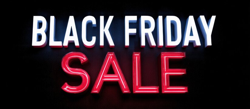 Black Friday Sale Neon Sign. - Powered by Adobe