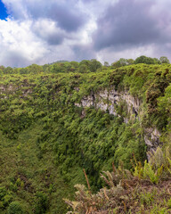 Los Gemelos (The Twins) sink holes on the island of Santa Cruz in the Galapagos - volcanic formations in the highlands