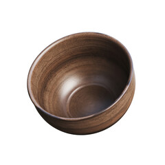 A rustic brown ceramic bowl with a speckled texture isolated on a transparent background showcases a simple yet elegant design perfect for culinary presentations or decorative purposes