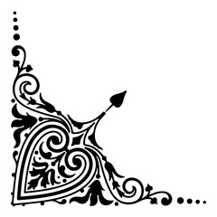 black and white framing design for corner and border illustration