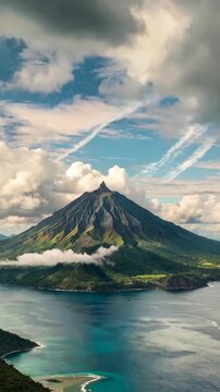 Mountains and seas depend on natural scenery