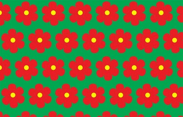 seamless floral pattern with red flowers