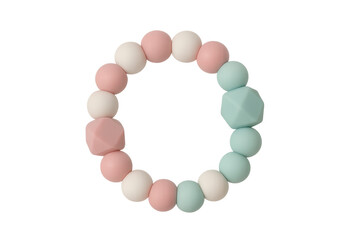 Obraz premium Baby silicone teether bracelet with pastel beads