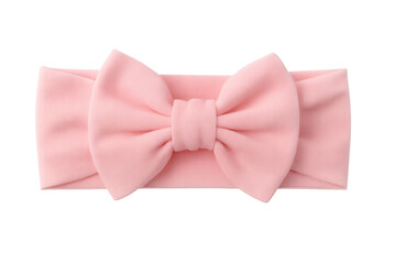 Pink baby headband with bow, transparent background