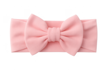 Pink baby headband with bow, transparent background