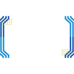 Modern Tech Border Elements &ndash; Abstract Geometric Frame Vector