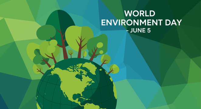World Environment Day June 5 Earth with Trees.