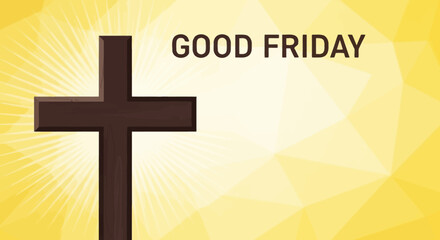 Good Friday Religious Holiday with Christian Cross.