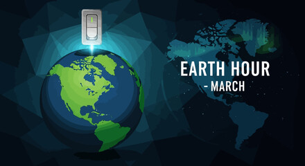 Earth Hour March Global Awareness Event Saving Energy.