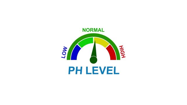 PH Level Meter Showing Normal Range with Low and High Readings ph level gauge