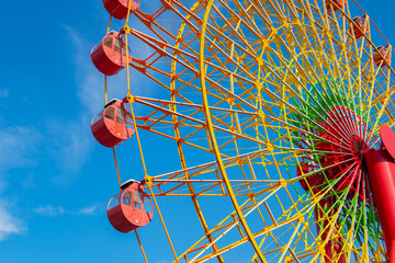 Mosaic Big Ferris Wheel at Kobe waterfront in Chuo Ward of Kobe, Hyogo Prefecture, Japan.  