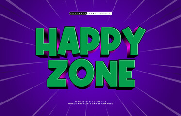 Fototapeta premium happy zone cute and colorful text effect for children logo