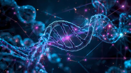 Futuristic DNA genetic research technology.
