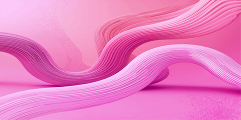Elegant Pink Purple Wavy Ribbon Abstract 3D Digital Flow Art