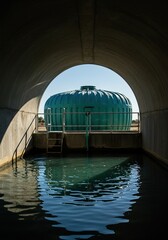 An innovative system designed to collect and retain rainwater, showcasing sustainable practices for resource management and drought prevention ,irrigation ,preservation ,development