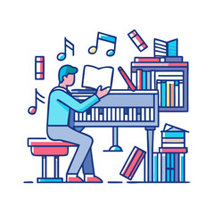 musician playing the piano