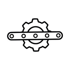 Gear and Conveyor Belt Icon Industry and Automation Symbol.