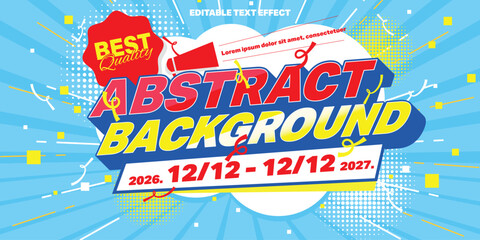 Best Quality Sale Banner with Abstract Background Text on Blue Halftone Pop Art with Editable Text