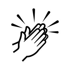 Clapping hands icon, symbol of applause, celebration, and success