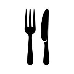 Black fork and knife icon