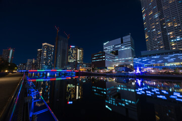Obraz premium 日本の都市風景 大阪夜景 中之島