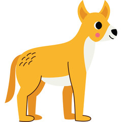 Cartoon Orange Dingo Standing Profile View Simple Flat Design With White Background