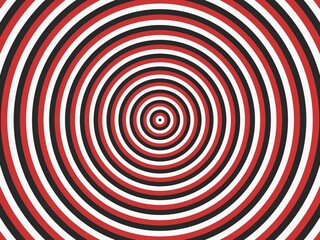 Obraz premium A vibrant concentric circle pattern in red, black, and white.