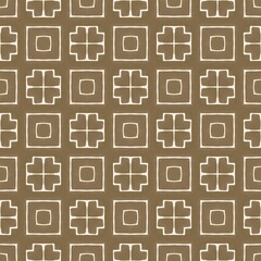 Orange and green square geometric pattern design seamless illustration retro style tile texture backdrop