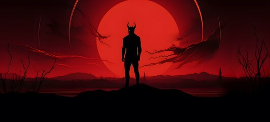 silhouette of devil ,generative AI