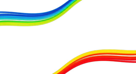 Colorful Abstract Paper Waves on White Background.