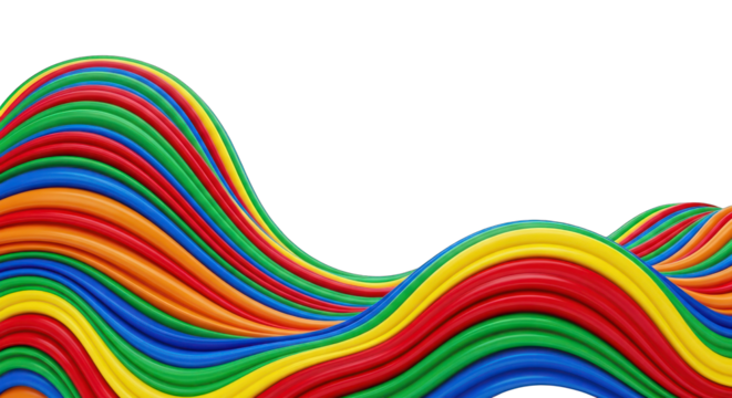 Colorful wavy lines creating a vibrant abstract background. - Powered by Adobe