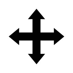 Black fourway directional arrow icon